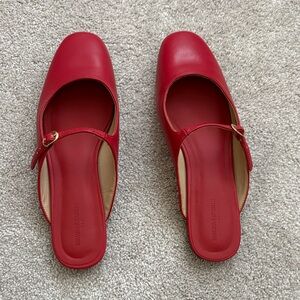 Banana Republic Red Mary Jane Mule Slides
